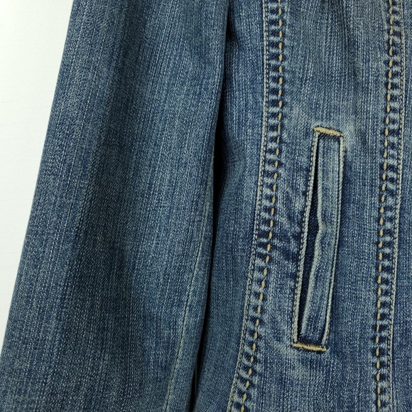Elie Tahari Jean Jacket Denim Vintage Artsy Clasp - Picture 4 of 8